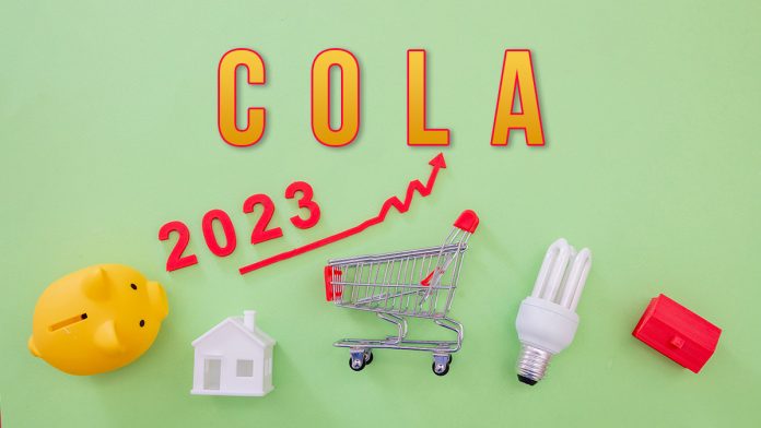 COLA Increase - Picture shows the prices of many items going up in the year 2023