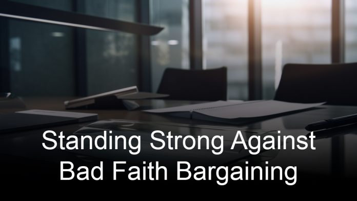 Standing-Strong-Against-Bad-Faith-Bargaining Standing Strong Against Bad Faith Bargaining