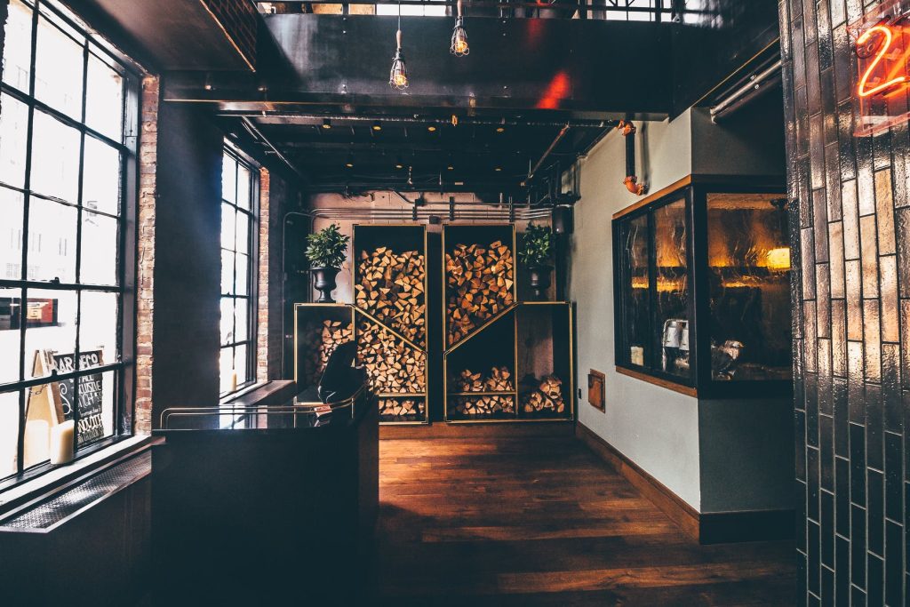 The lobby at Bar Deco