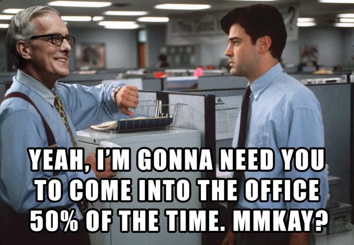 I-need-you-to-come-in-50-percent McDonough's 50% telework plan