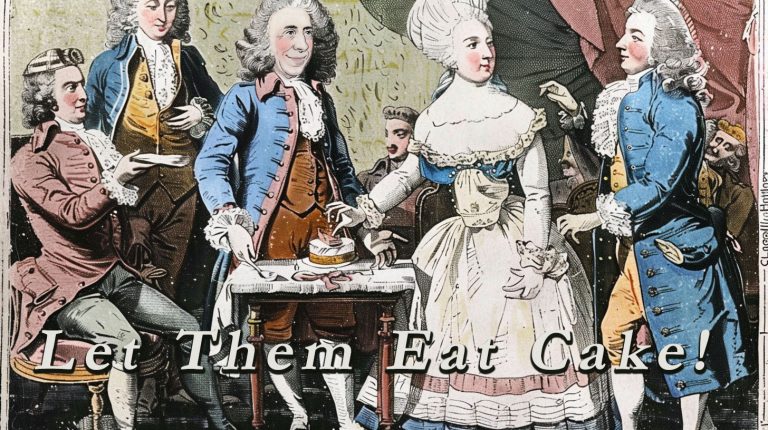 Let them eat cake - Arbitration Victory - Picture shows King Louis XIV and Marie Antoinette serving cake